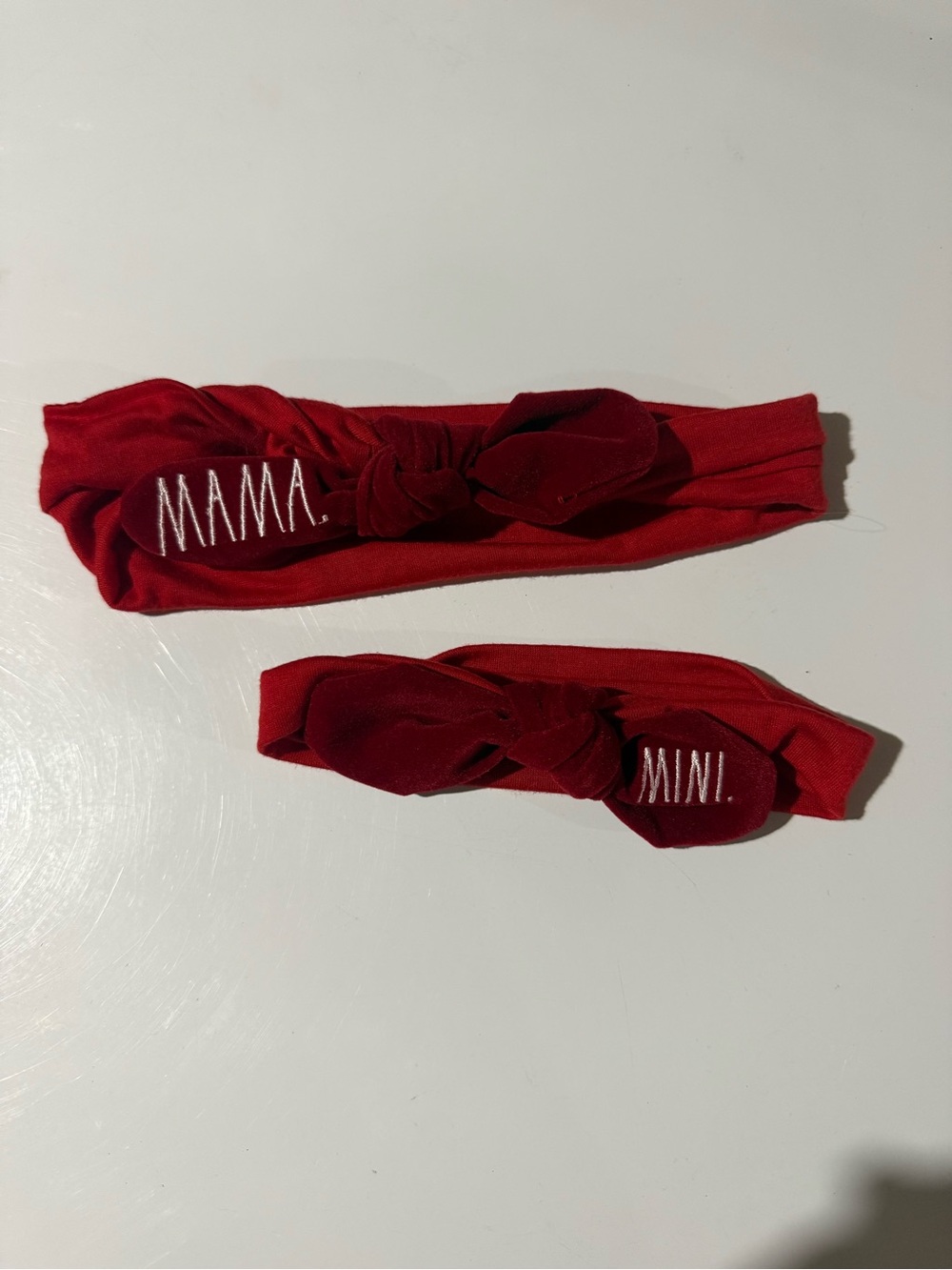 Rae Dunn Matching Red Mama and Mini Knot Headbands
